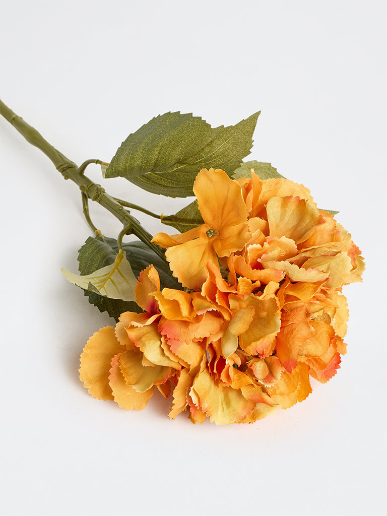 Westside Home Orange Artificial Hydrangea Flower Stem