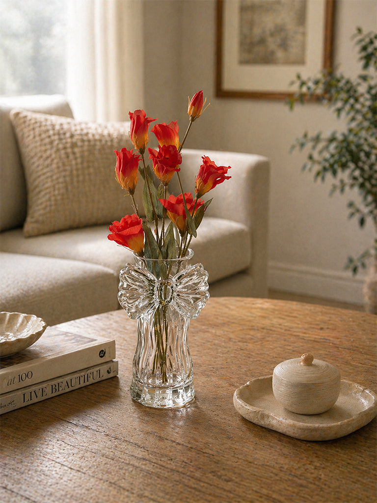 Westside Home Dark Orange Artificial Lisianthus Flower Stem