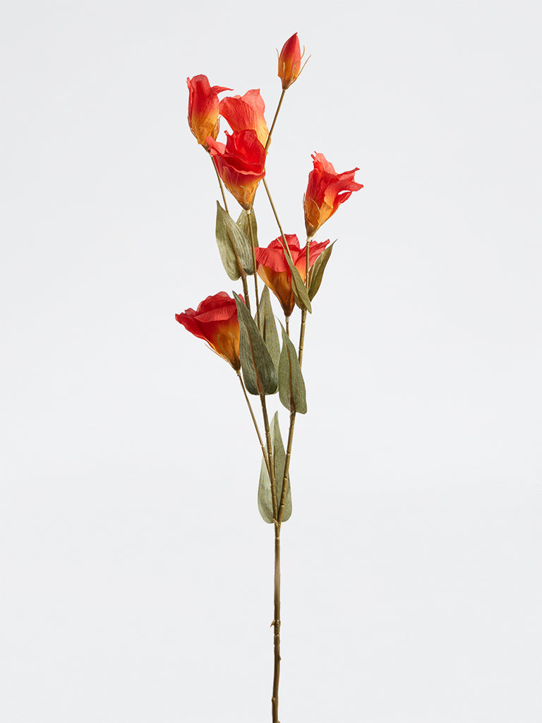 Westside Home Dark Orange Artificial Lisianthus Flower Stem