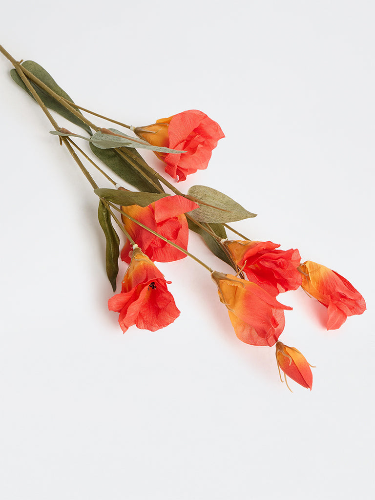 Westside Home Dark Orange Artificial Lisianthus Flower Stem