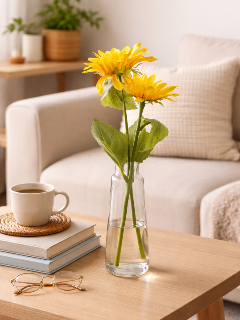Westside Home Yellow Artificial Sunflower Stem