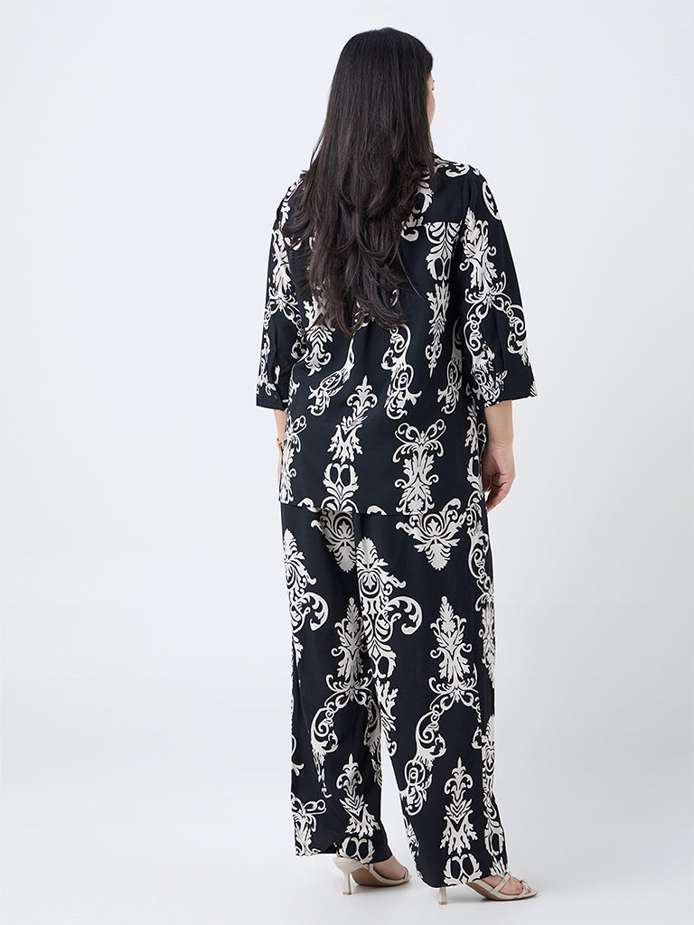 Gia Black Printed Shirt