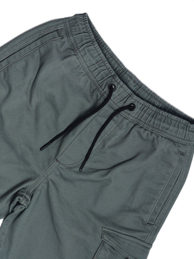 Boys Olive Green Cargo Pocket Cotton-Blend Shorts