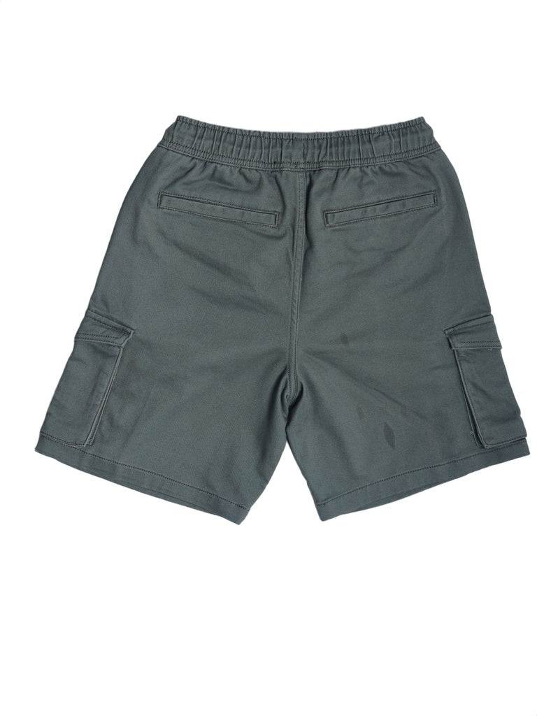 Boys Olive Green Cargo Pocket Cotton-Blend Shorts