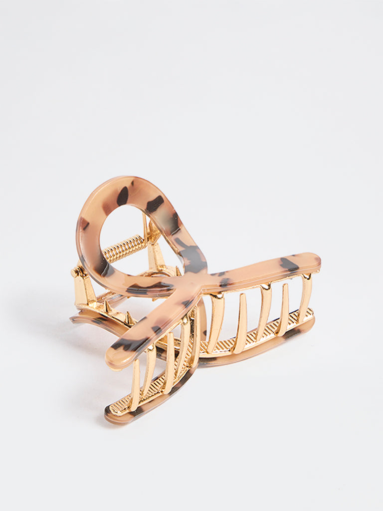 Westside Accessories Beige Tortoiseshell Hair Clip
