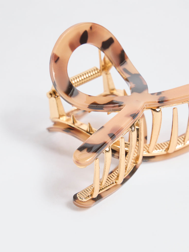 Westside Accessories Beige Tortoiseshell Hair Clip