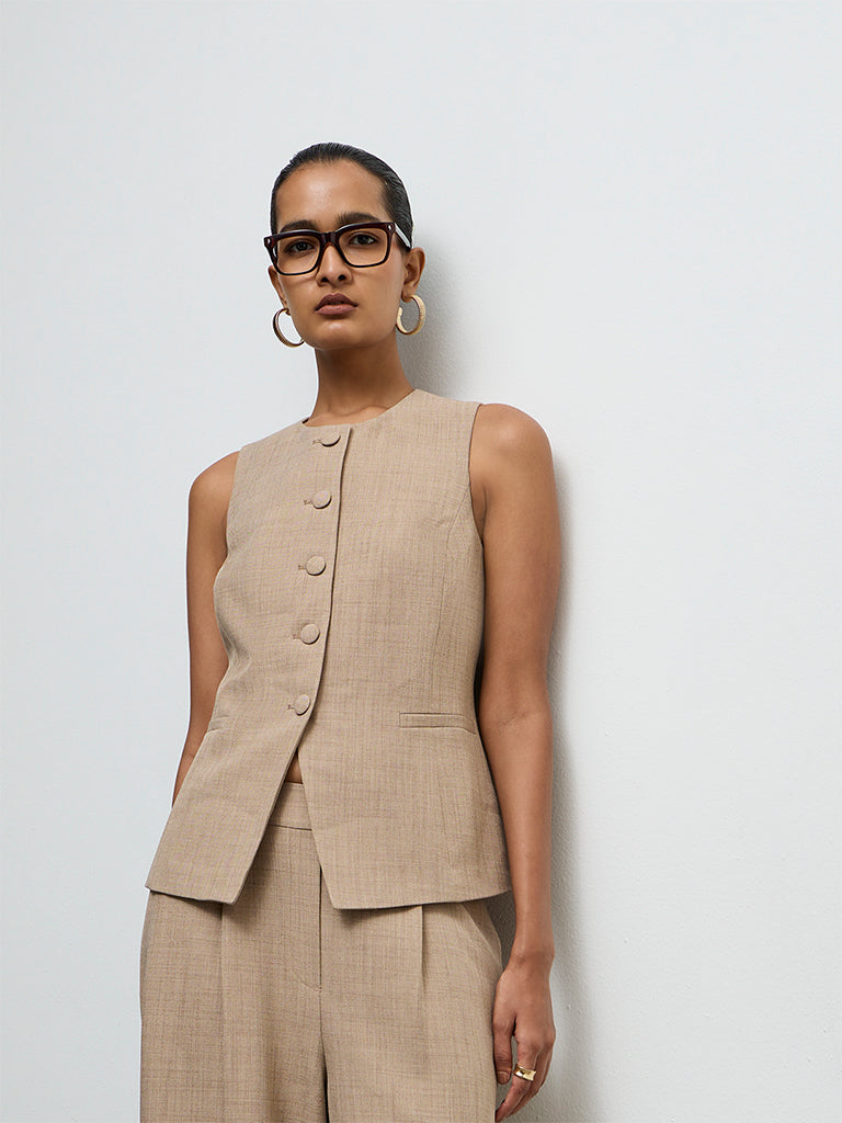 Wardrobe Beige Solid Jacket