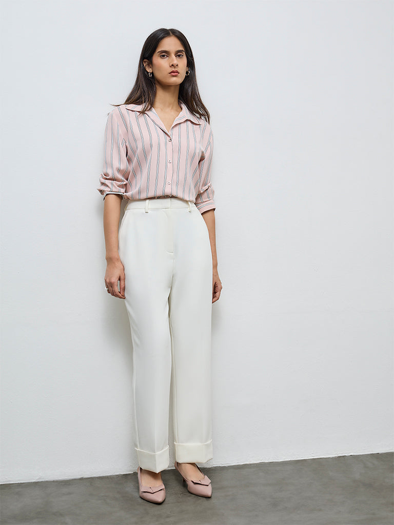 Wardrobe Ivory High-Rise Trousers