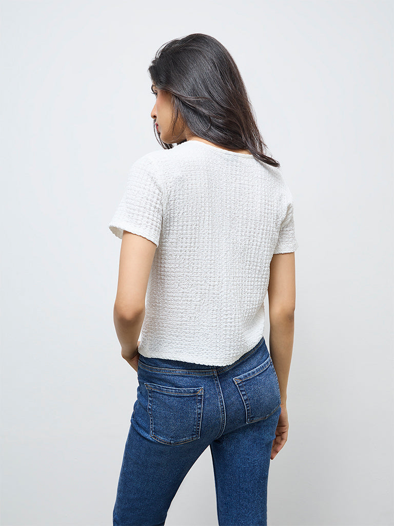 Buy LOV White Textured Top from Westside