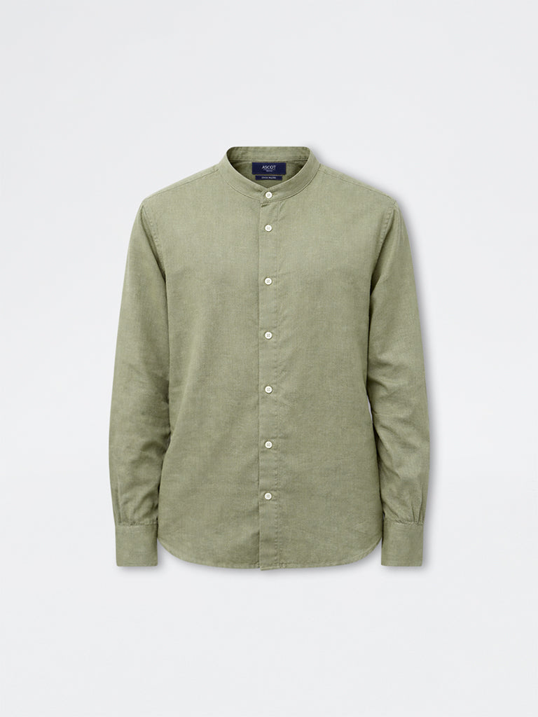 Ascot Light Olive Solid Relaxed-Fit Shirt