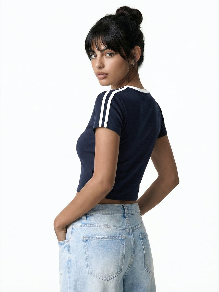 Buy Nuon Navy Graphic Cotton T-Shirt from Westside