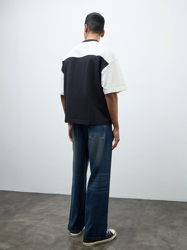 Nuon Blue Relaxed-Fit Mid-Rise Jeans