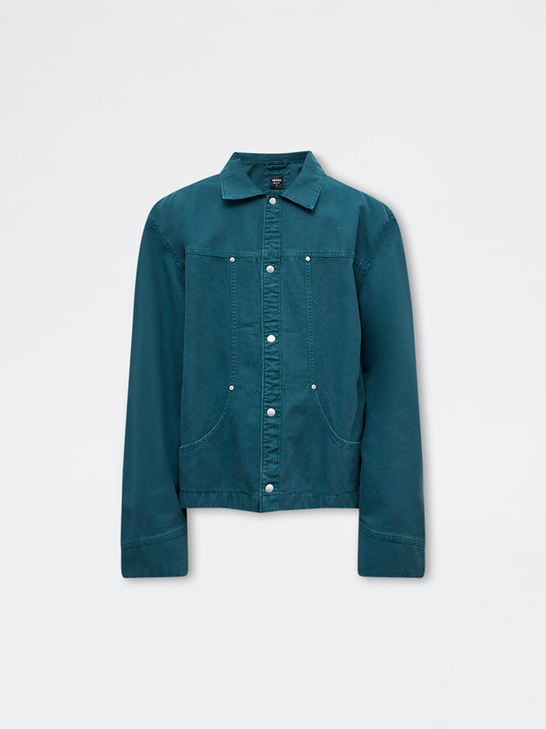 Nuon Teal Relaxed-Fit Denim Jacket