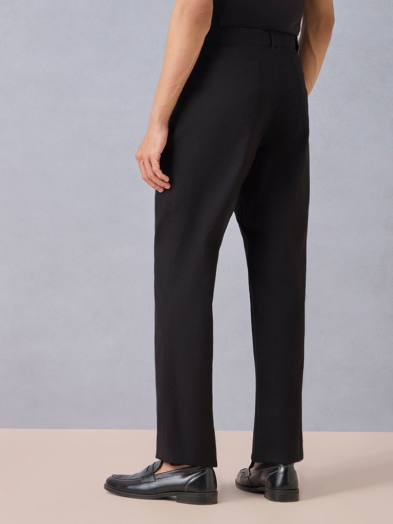 Samoh Solid Black Trousers