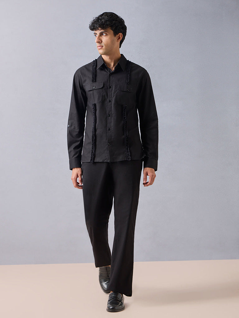 Textured Black Shirt