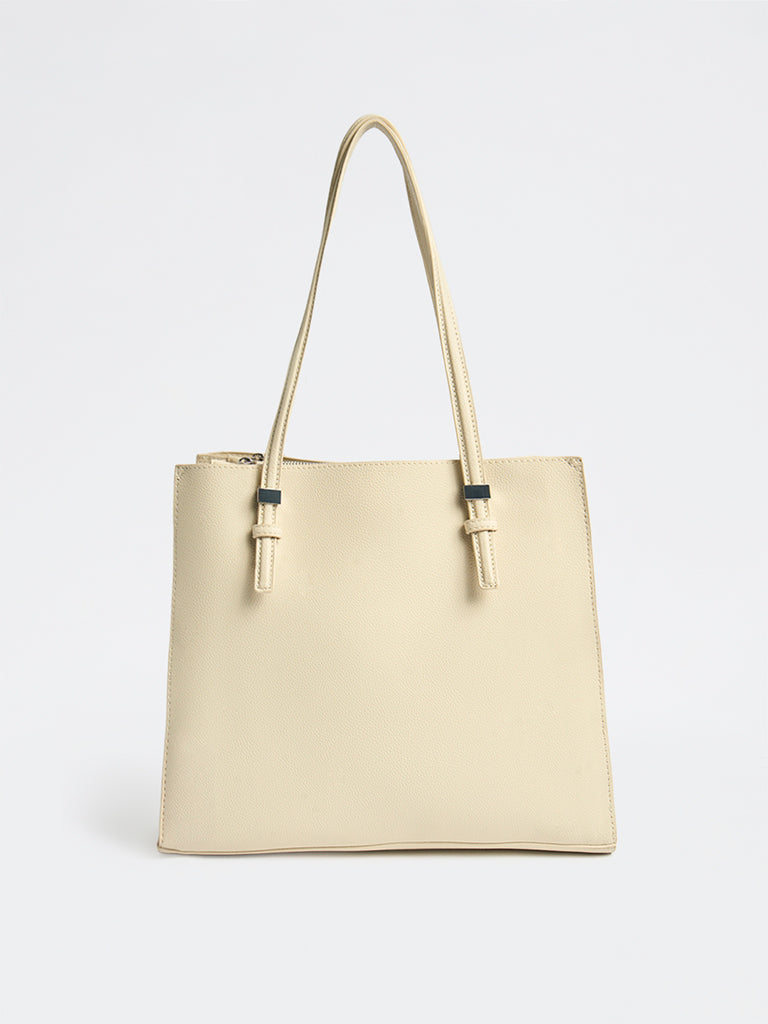 Westside Ivory Textured Tote Bag