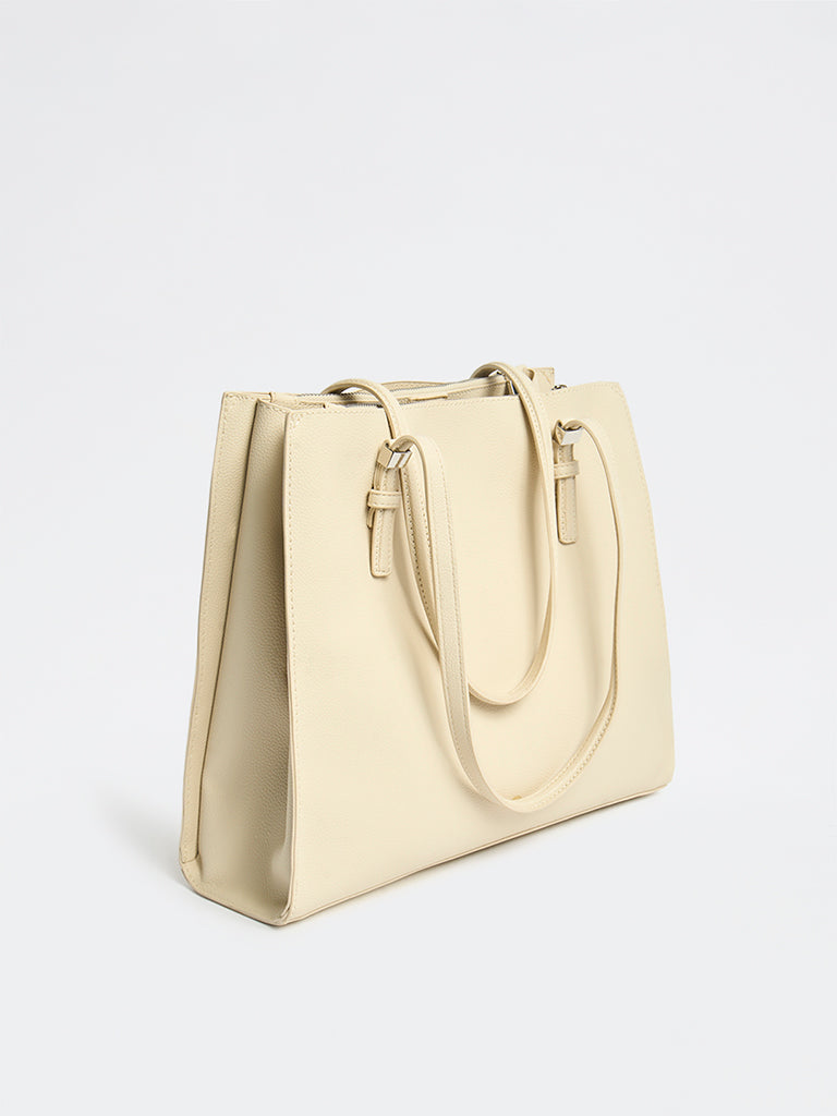 Westside Ivory Textured Tote Bag