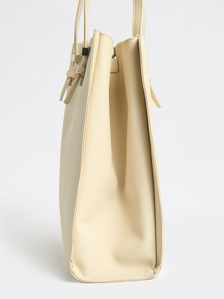Westside Ivory Textured Tote Bag