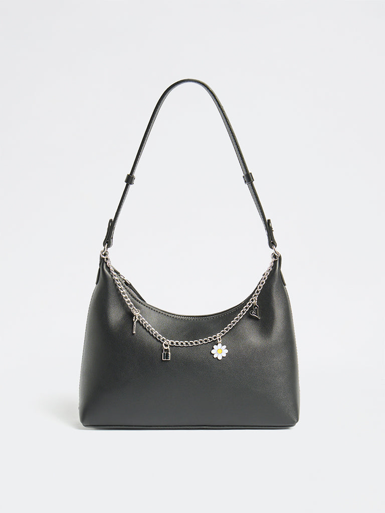 Westside Black Charms-Detail Shoulder Bag