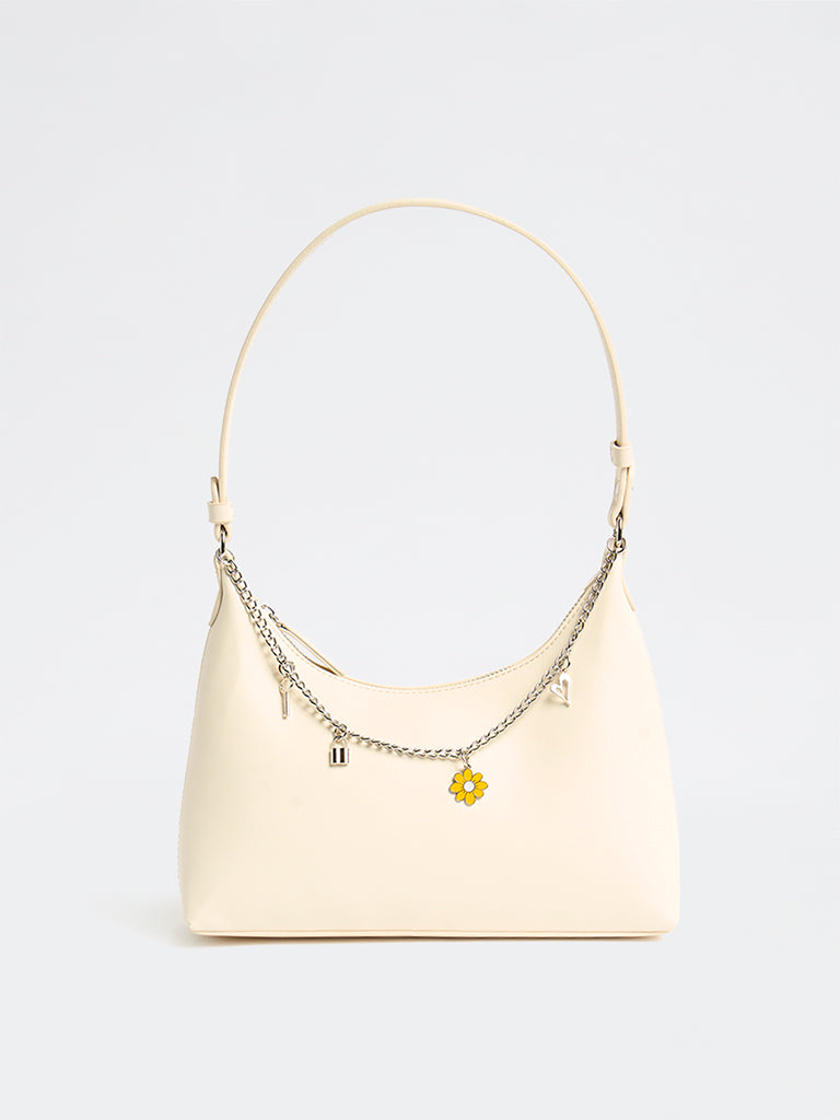 Westside White Charms-Detail Shoulder Bag