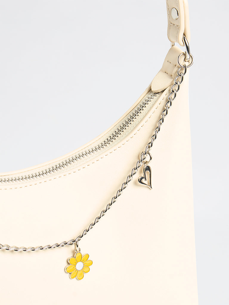 Westside White Charms-Detail Shoulder Bag