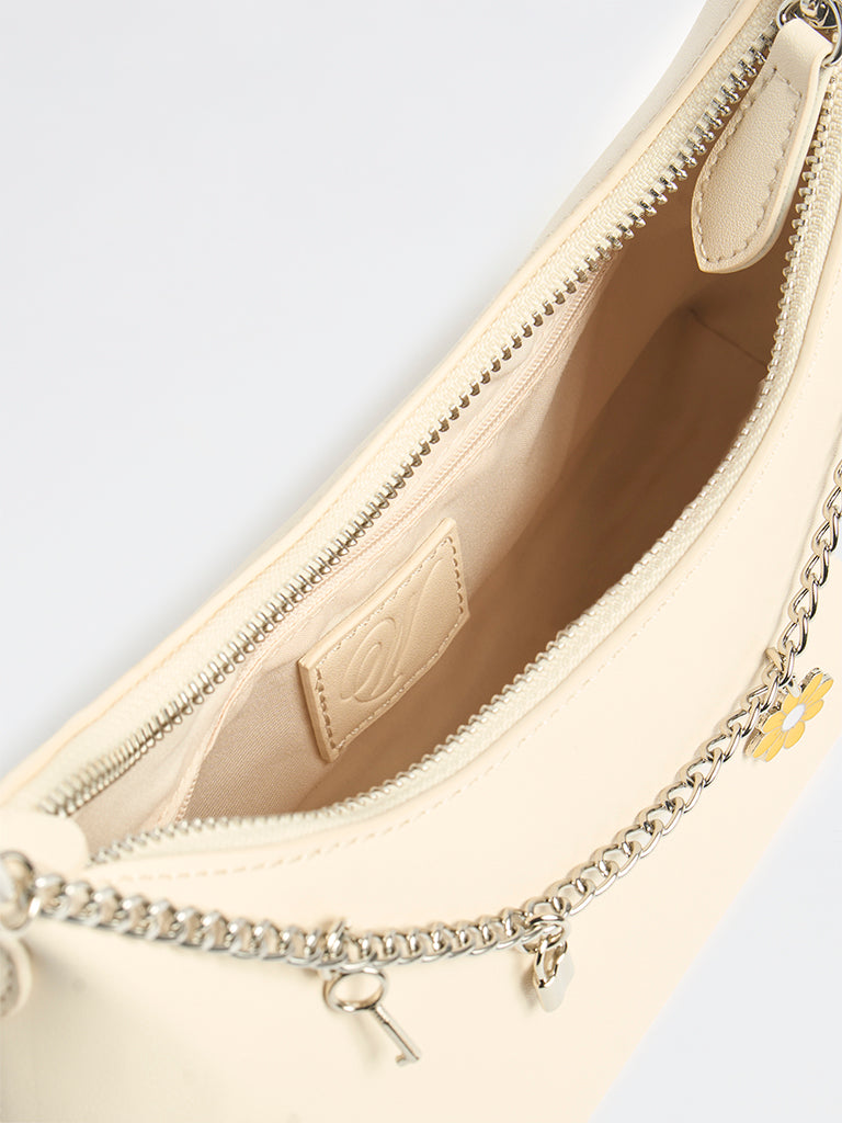 Westside White Charms-Detail Shoulder Bag