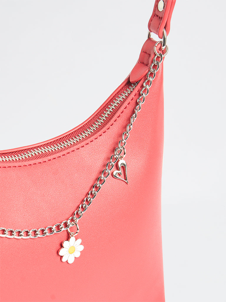 Westside Pink Charms-Detail Shoulder Bag