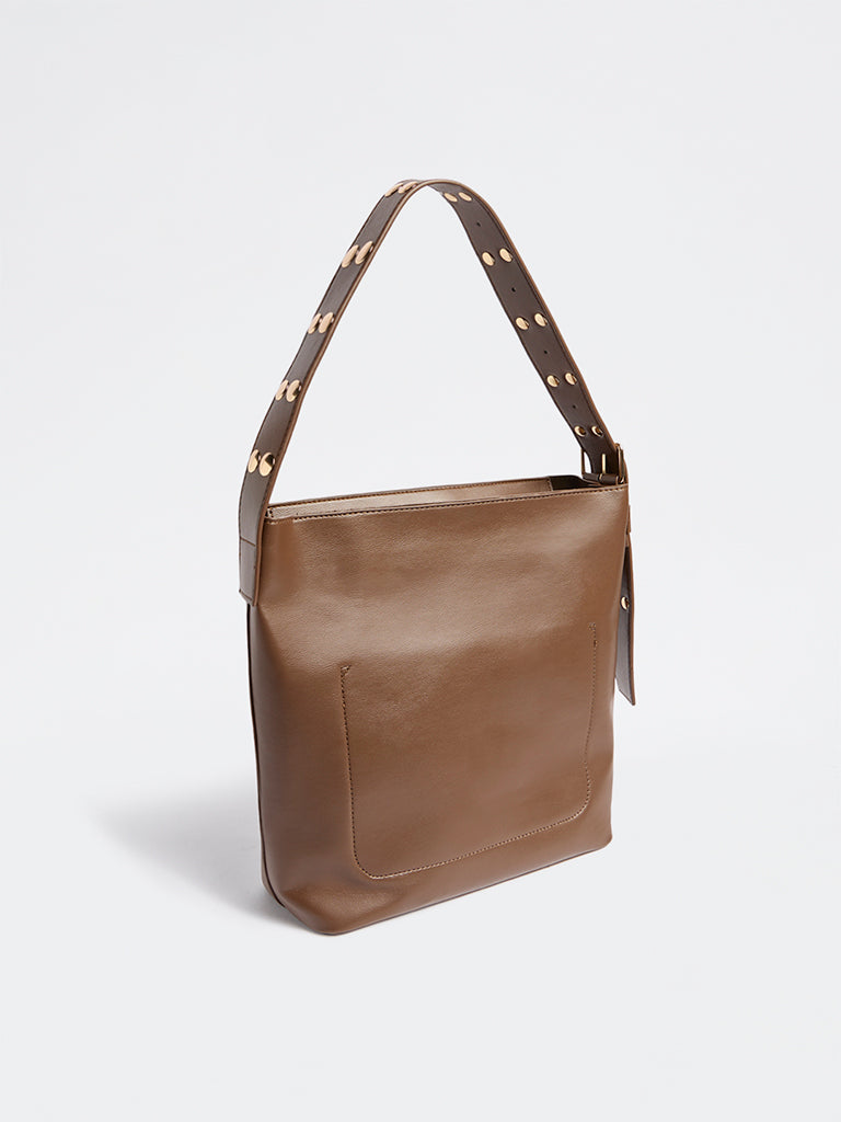 Westside Brown Studded Shoulder Bag