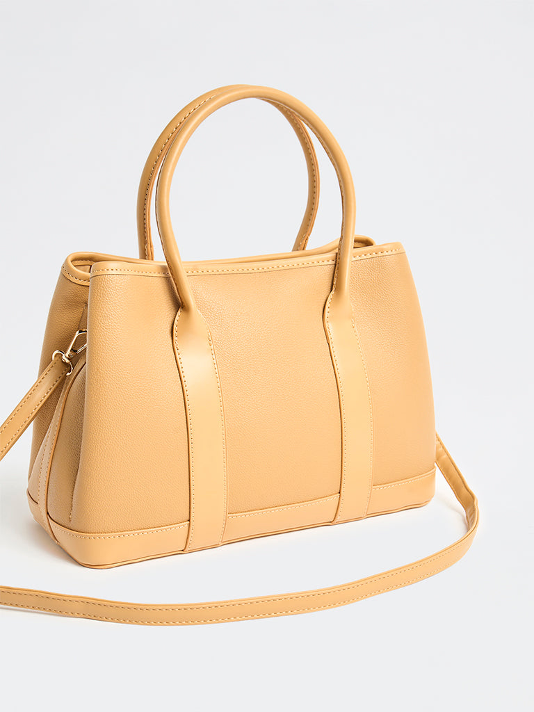 Westside Peach Textured Sling Bag