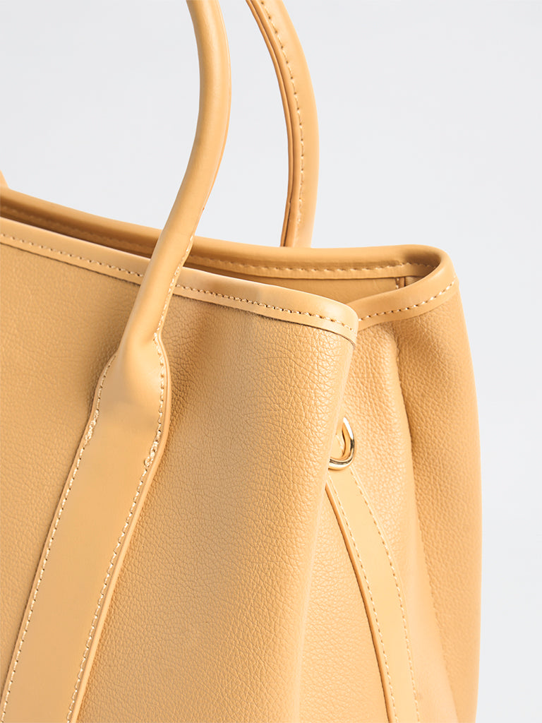 Westside Peach Textured Sling Bag