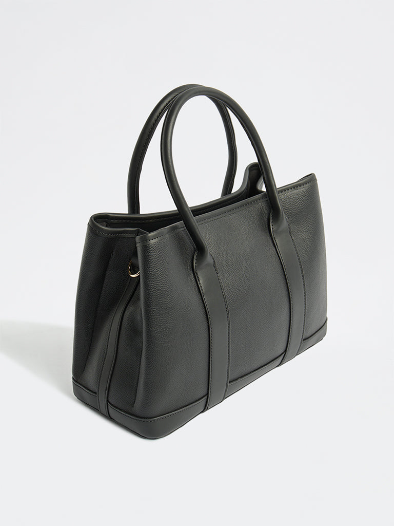 Westside Black Textured Sling Bag