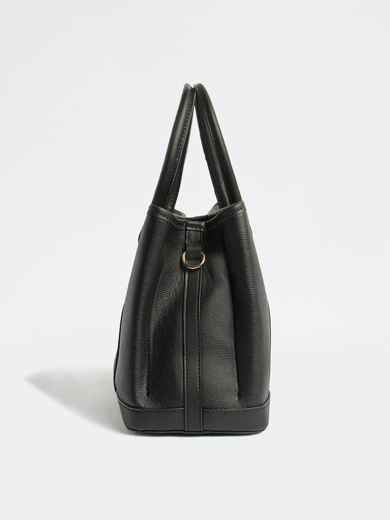 Westside Black Textured Sling Bag