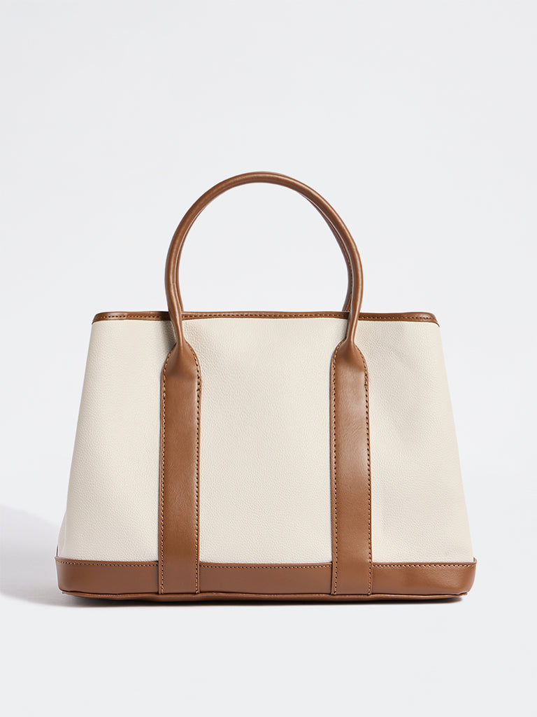 Westside Off-White Tote Bag with Sling