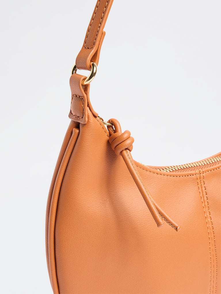 Westside Tan Crescent Sling Bag