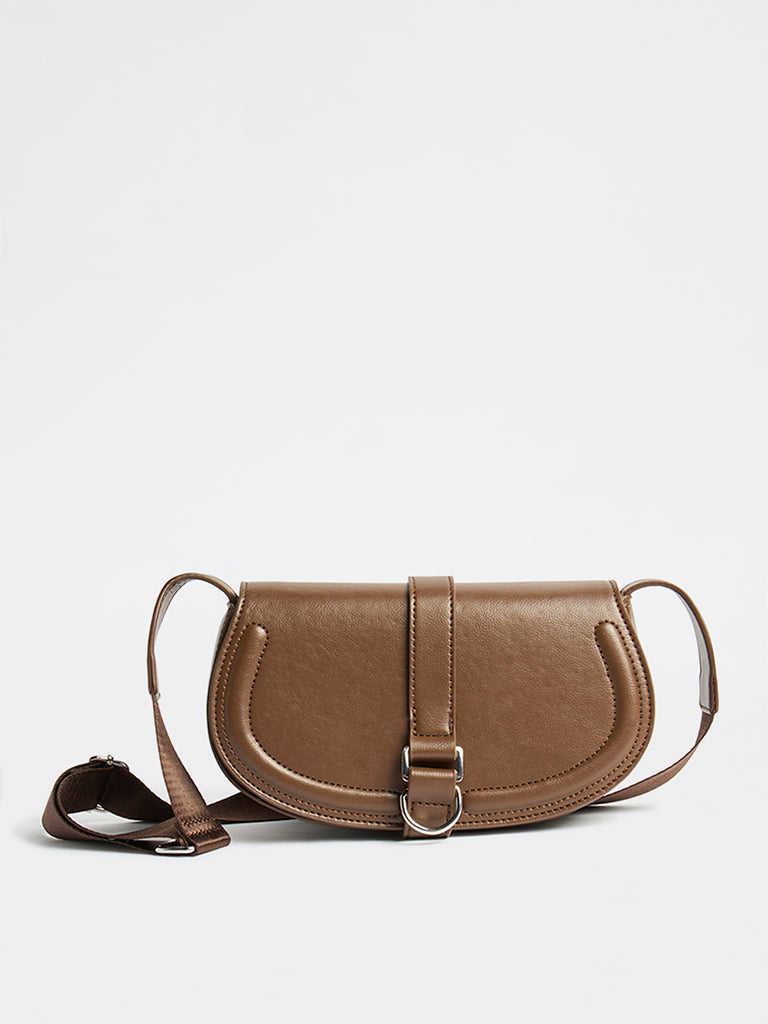 Westside Brown Saddle Sling Bag