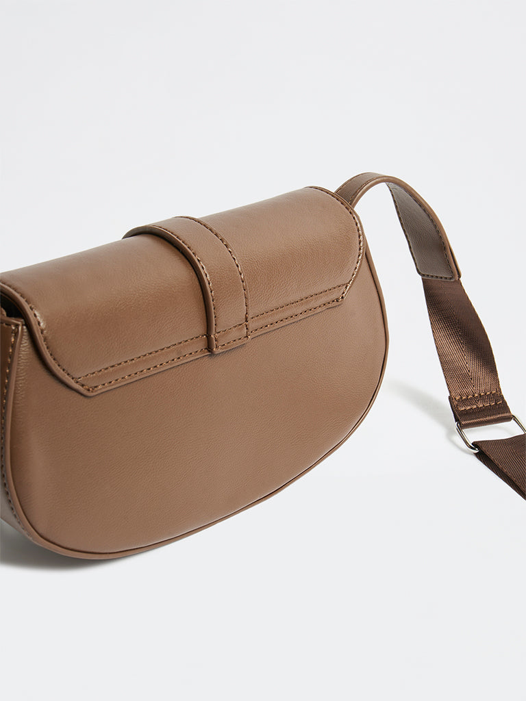 Westside Brown Saddle Sling Bag