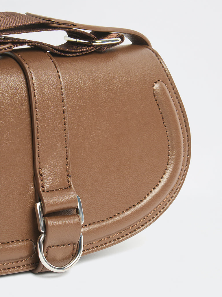 Westside Brown Saddle Sling Bag