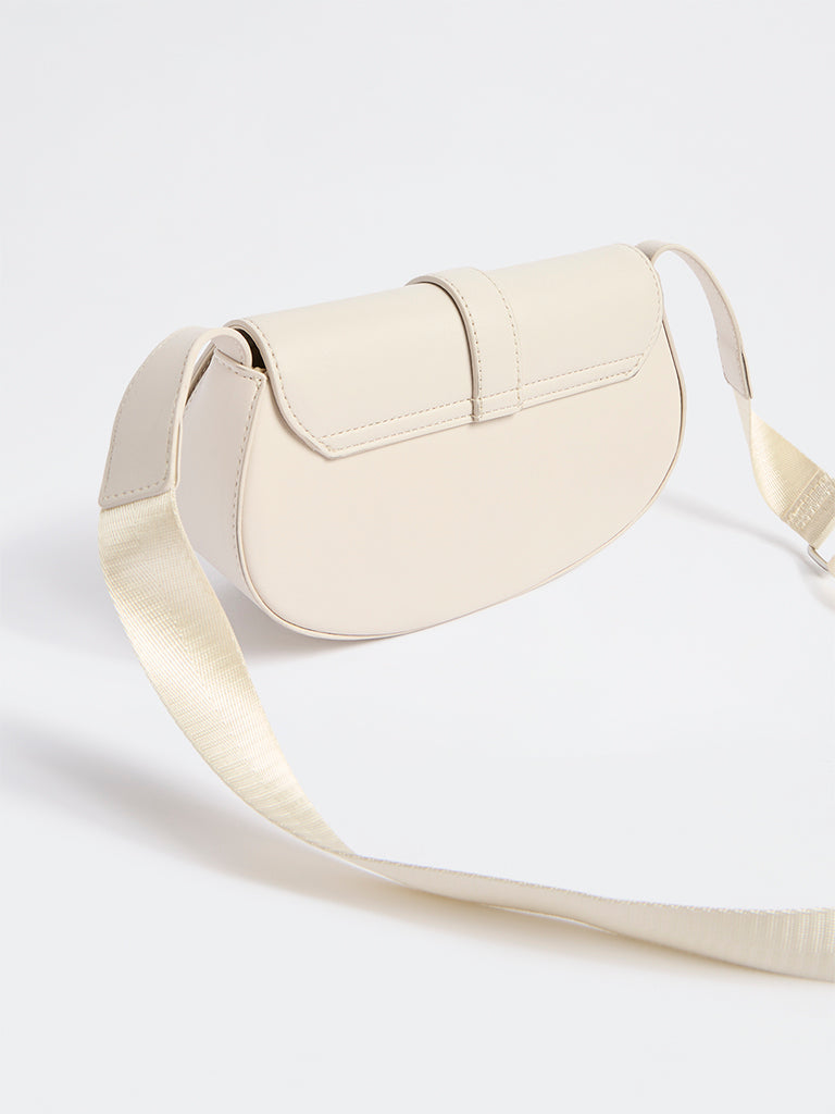 Westside Ivory Saddle Sling Bag