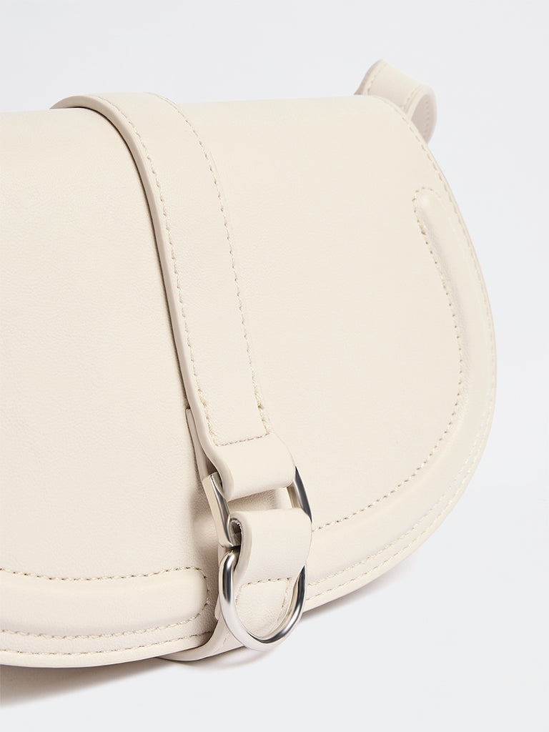 Westside Ivory Saddle Sling Bag