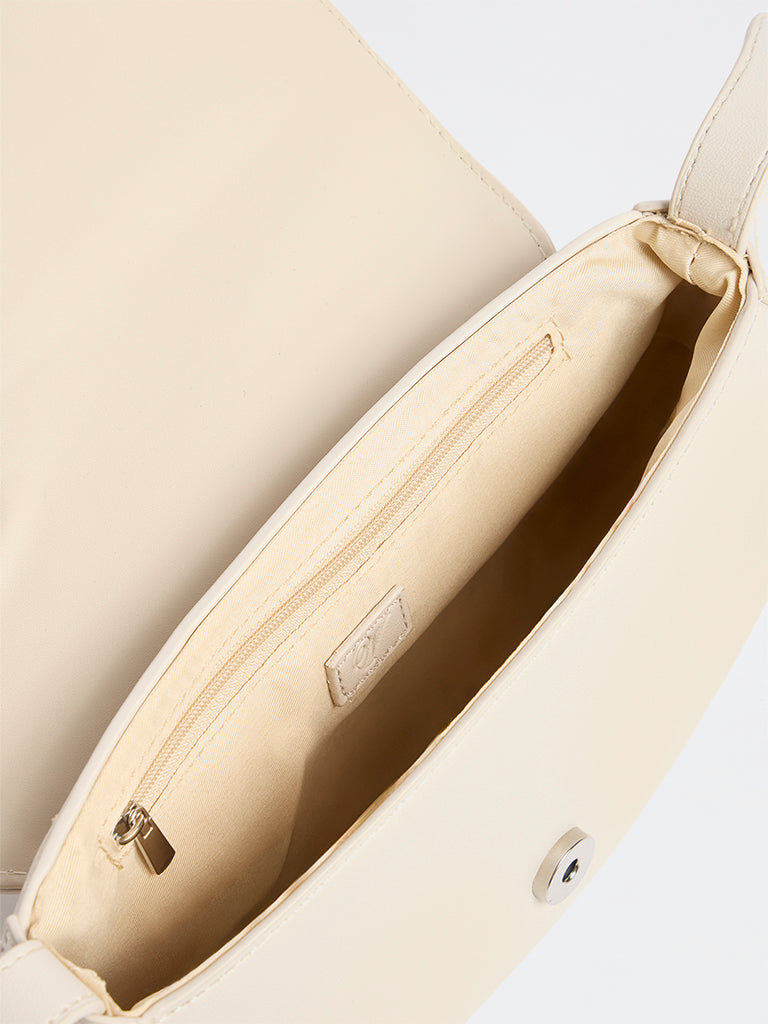 Westside Ivory Saddle Sling Bag