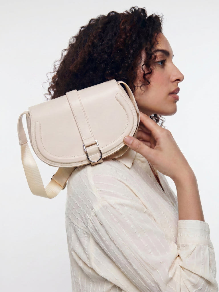 Westside Ivory Saddle Sling Bag