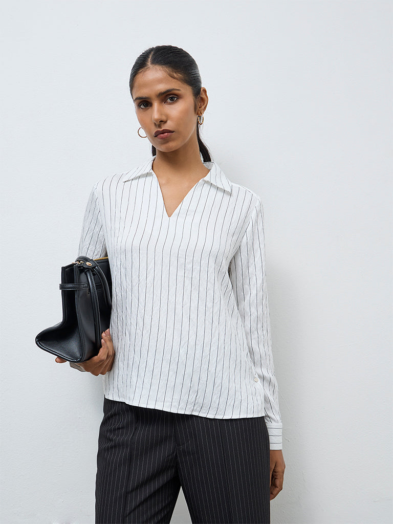 Wardrobe White Striped Blouse