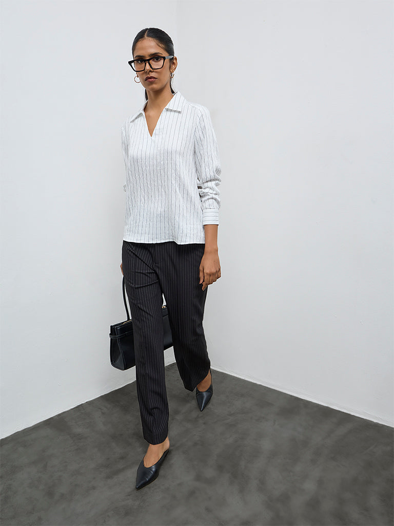 Wardrobe White Striped Blouse