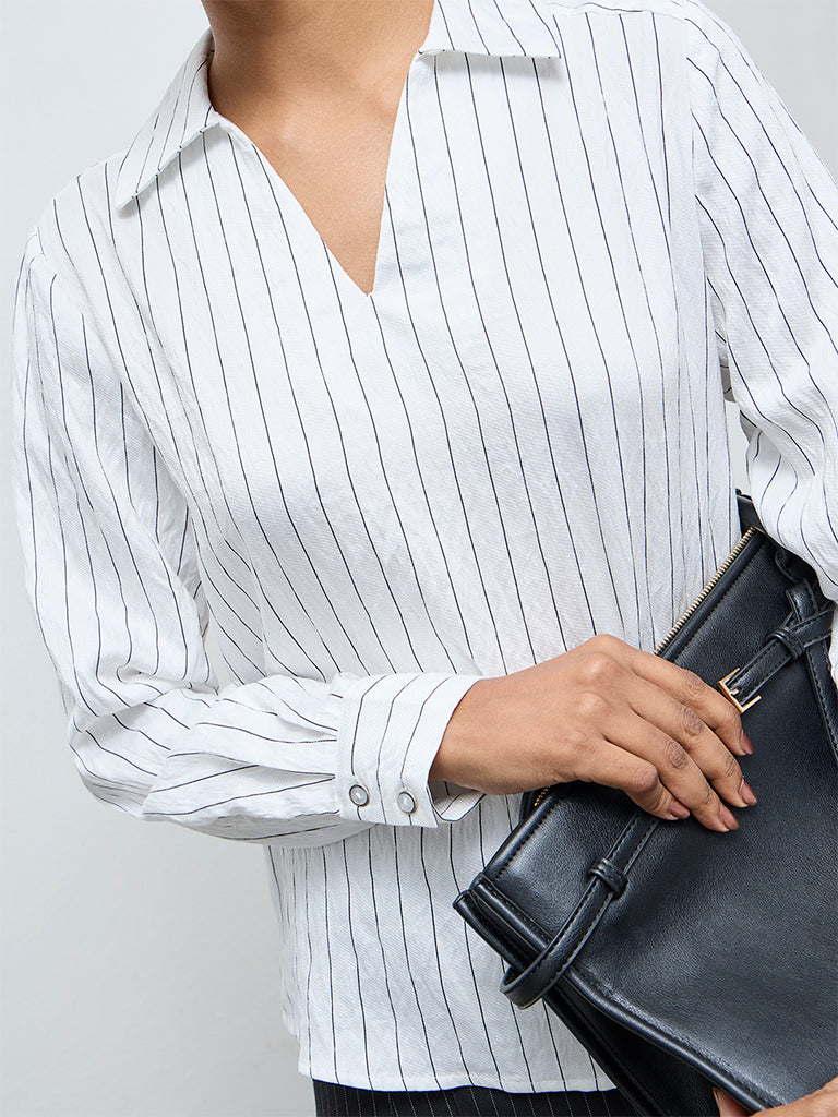 Wardrobe White Striped Blouse