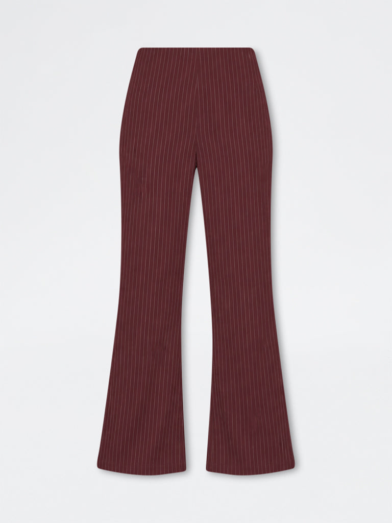 Wardrobe Brown Striped High-Rise Trousers