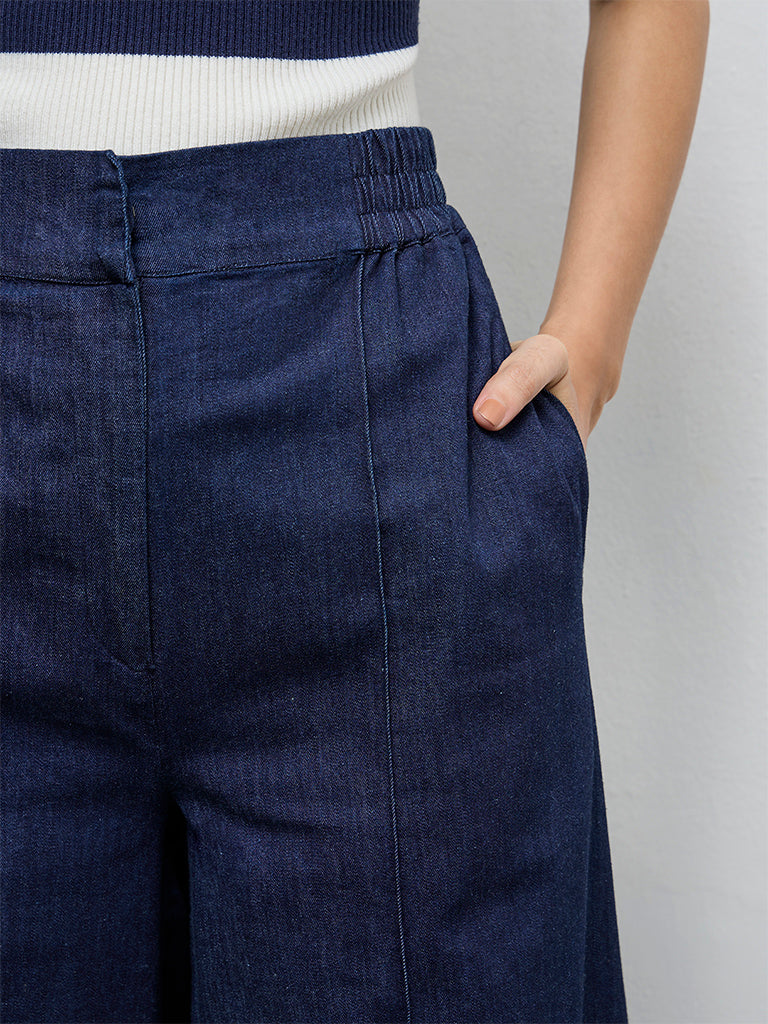 Wardrobe Indigo High-Rise Denim Trousers