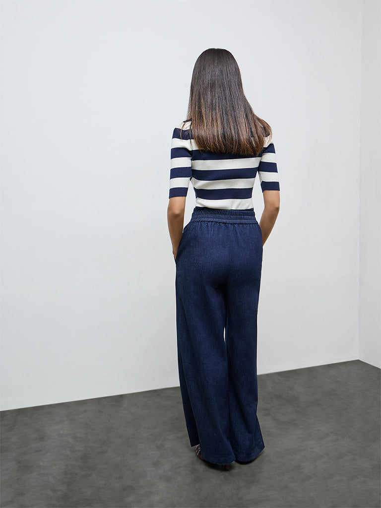 Wardrobe Indigo High-Rise Denim Trousers