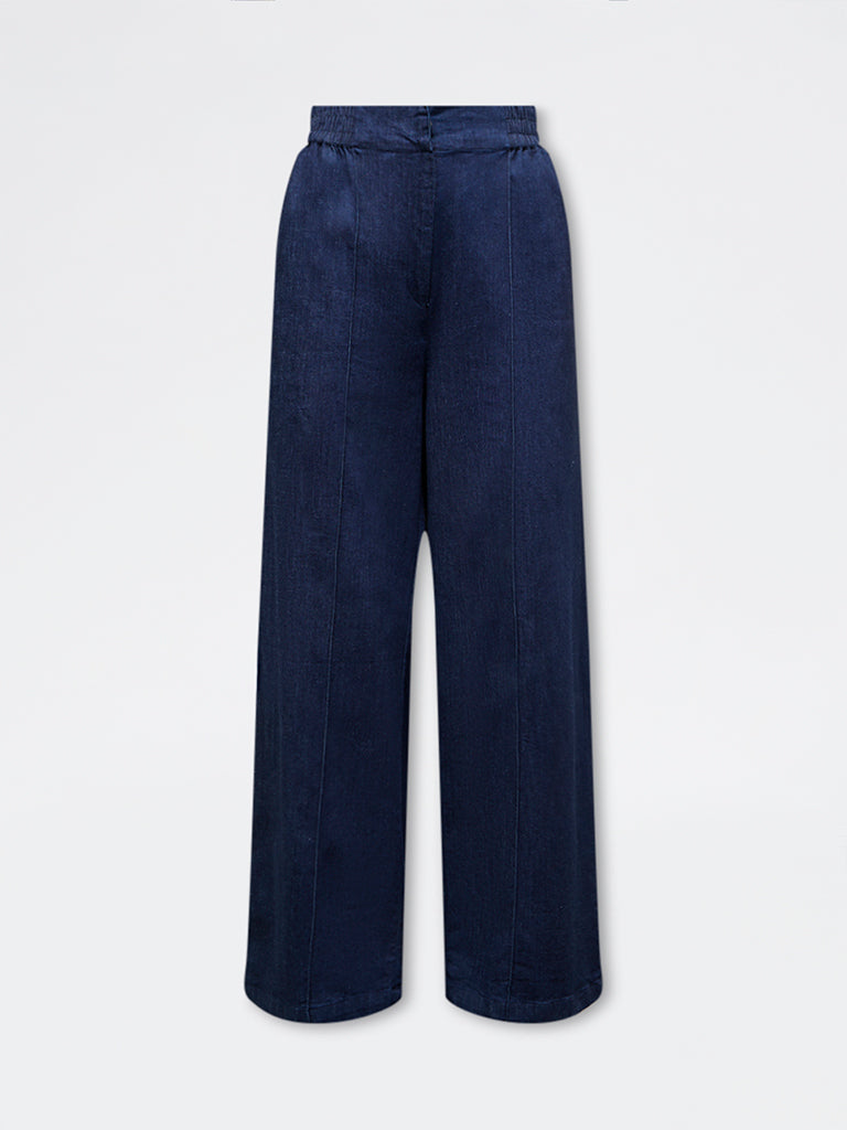 Wardrobe Indigo High-Rise Denim Trousers