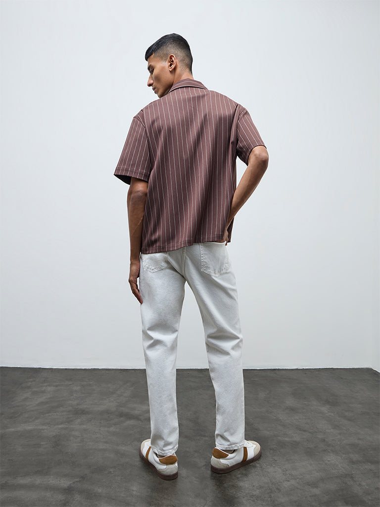 Nuon White Slim-Fit Mid-Rise Jeans