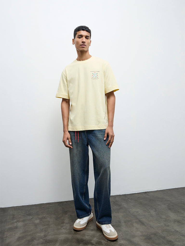 Nuon Cream Floral Printed Relaxed-Fit Cotton T-Shirt